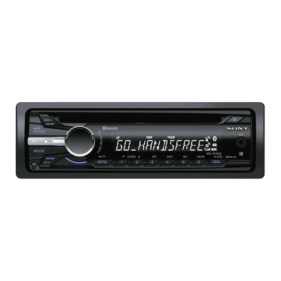 Sony MEX-BT3000 Installationshandbuch