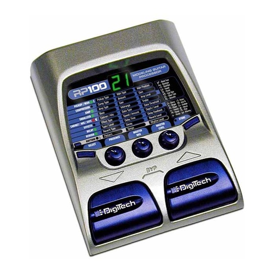 DigiTech RP100 Bedienungsanleitung