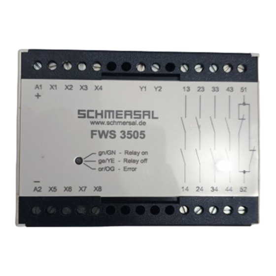 schmersal FWS 3505-2204 Montage- Und Anschlussanleitung