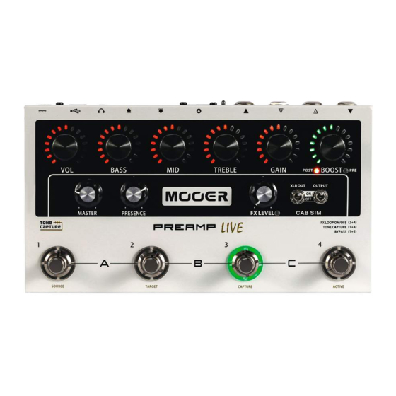 Mooer PREAMP LIVE Schnellstartanleitung