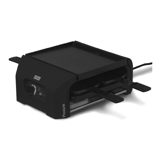 Stöckli Raclette PizzaGrill 4 Black - Multifunktionaler Tischgrill | Für 4 Personen | Mit Pfännchen & Grillplatte