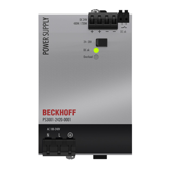 Beckhoff PS3001-2420-0001 Installationsanleitung