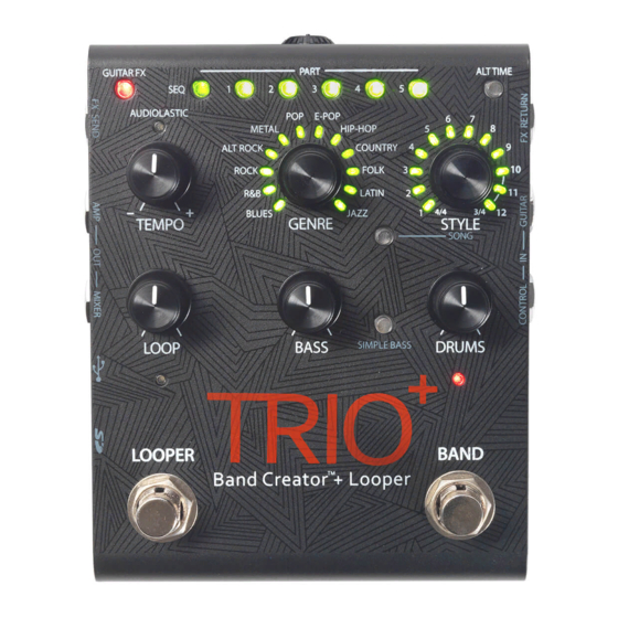 DigiTech trio plus Band Creator”‘+ Looper Bedienungsanleitung