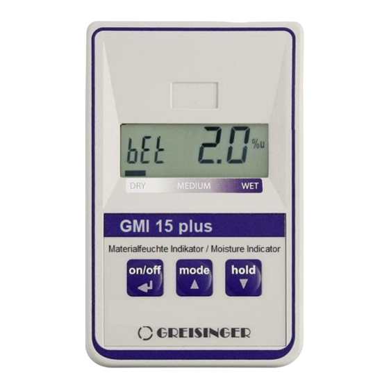 GREISINGER GMI 15 plus Betriebsanleitung