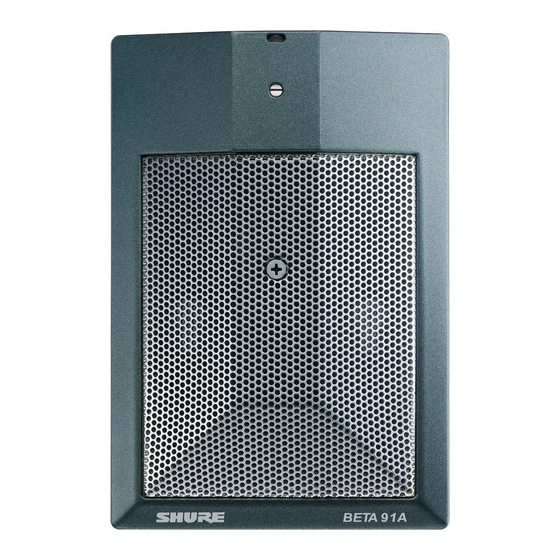 Shure LEGENDARY PERFORMANCE BETA 91 A Bedienungsanleitung