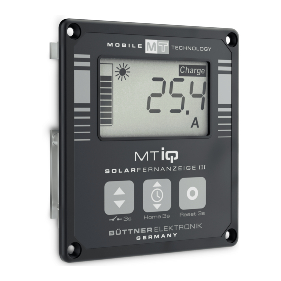Dometic BUTTNER MT iQ Solar Monitor III Montage- Und Bedienungsanleitung